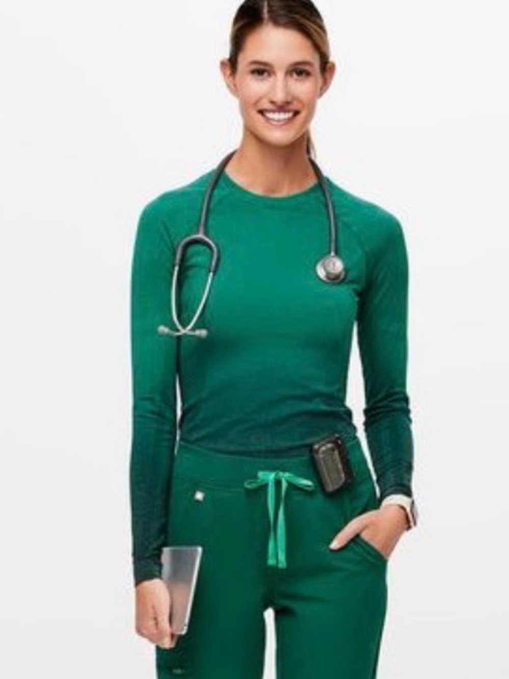 FIGS Hunter Green Ombré Underscrub